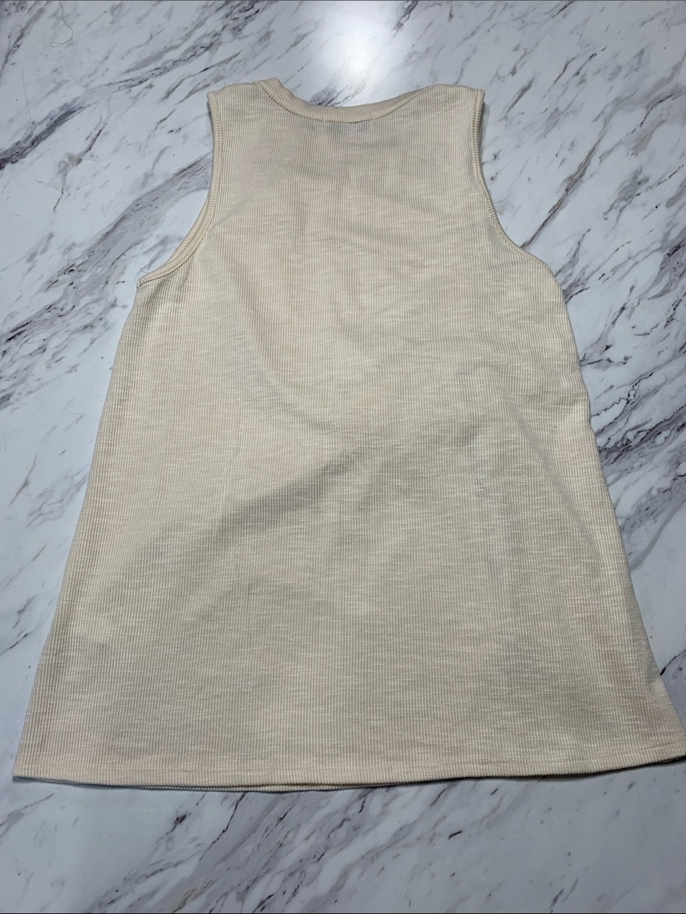 Gilli Cream Ribbed Ruched Tank Top - Picture 6 of 6